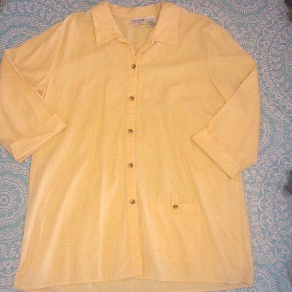 💖 Liz Baker Yellow Button Up Jacket - Picture 3 of 5